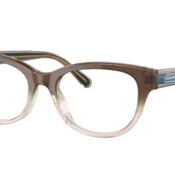 Coach HC6187 eyeglasses - transparent brown gradient with navy blue temples main image 8